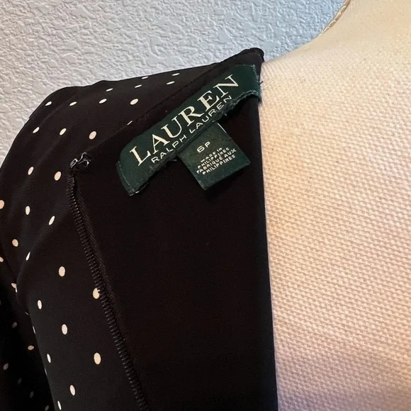 Ralph Lauren Polkadot fit and flare dress Size 6P - Picture 5 of 6